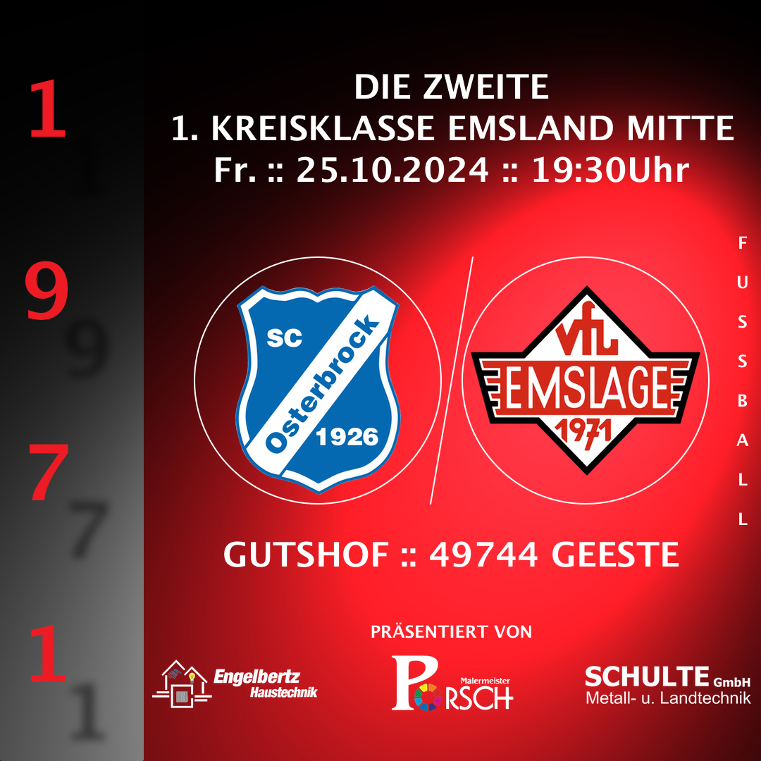 SC Osterbrock vs VfL II | 25.10.2024 | 19:30Uhr